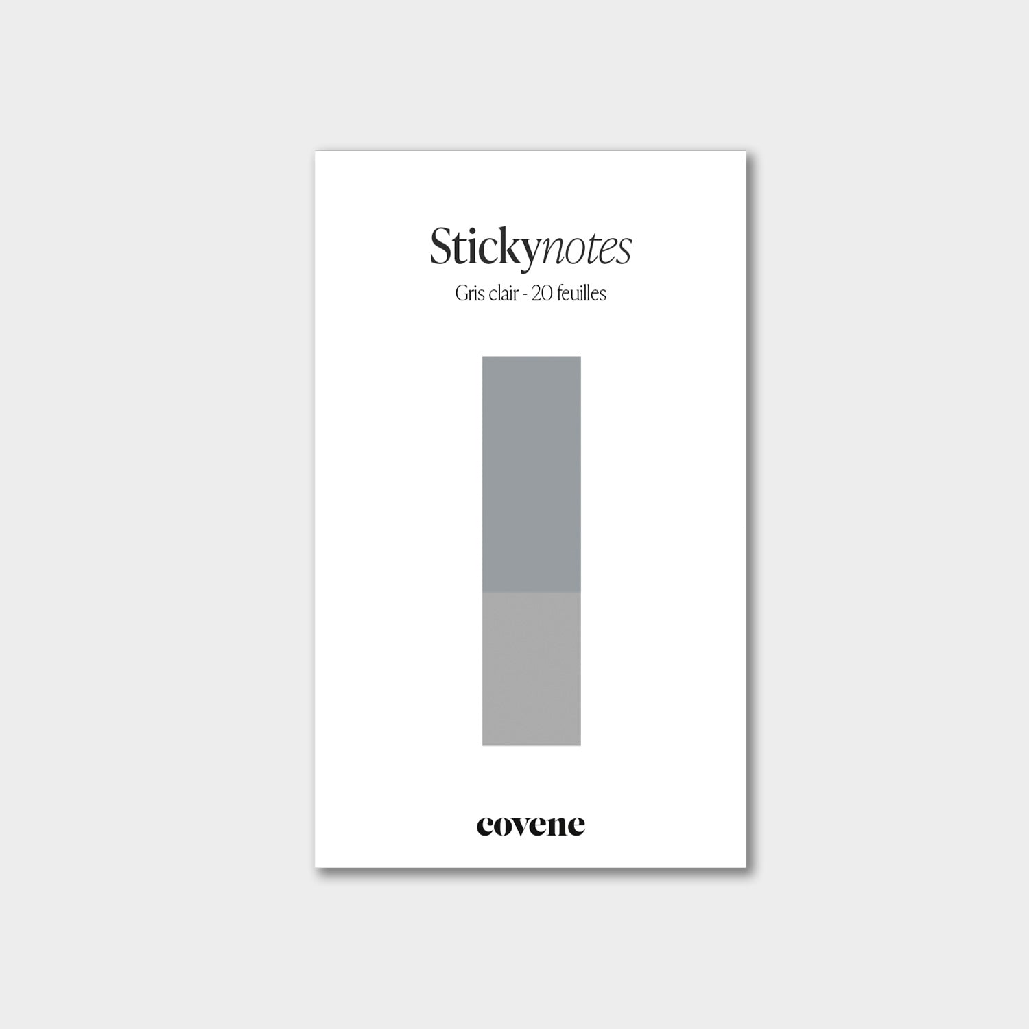 Post-it, notes adhésives colorées, sticky notes : couleur gris clair - 20 feuilles