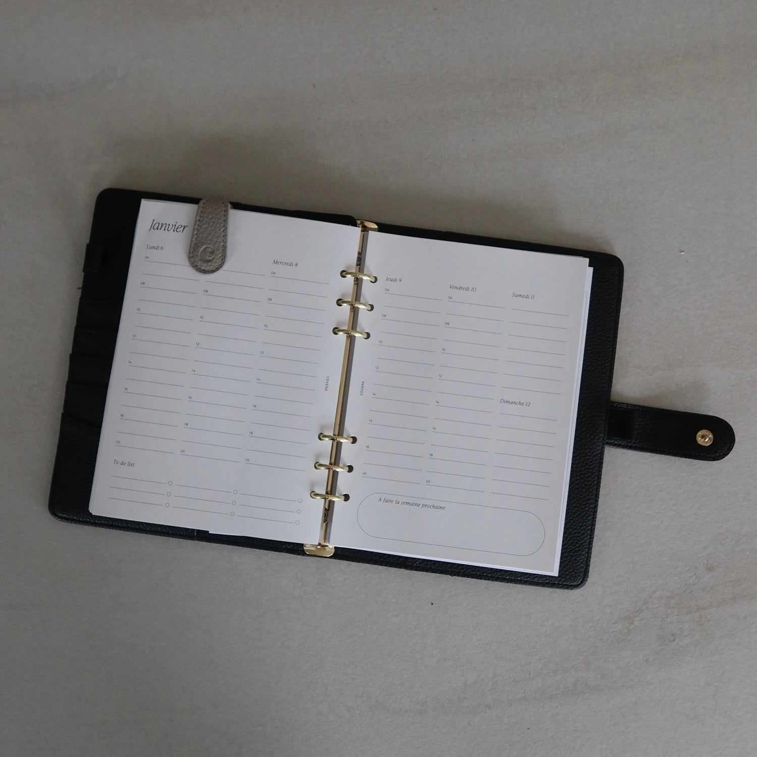 Couverture d'agenda noire