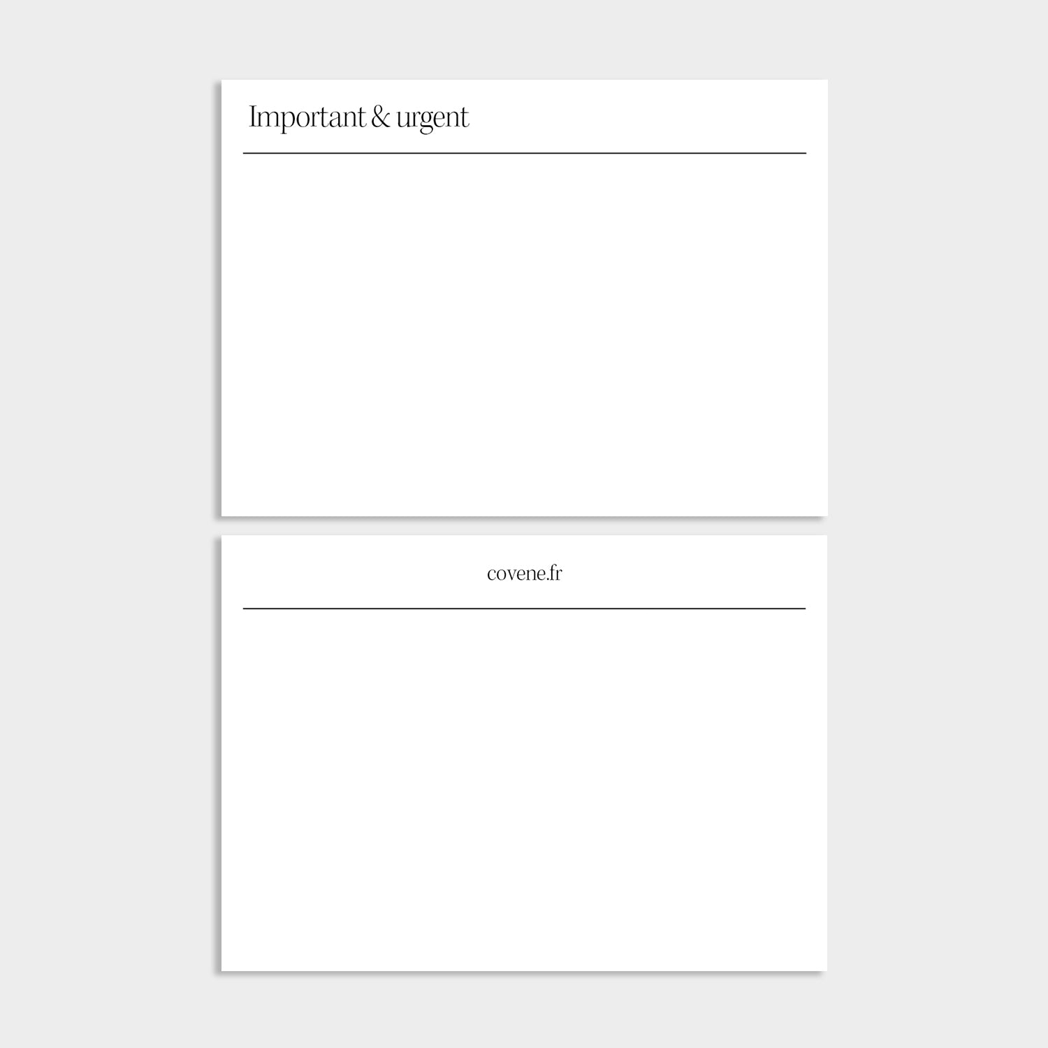Cartes "Important & urgent"