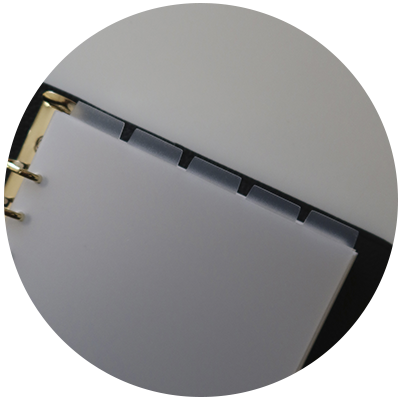 intercalaires transparents 5 onglet en haut