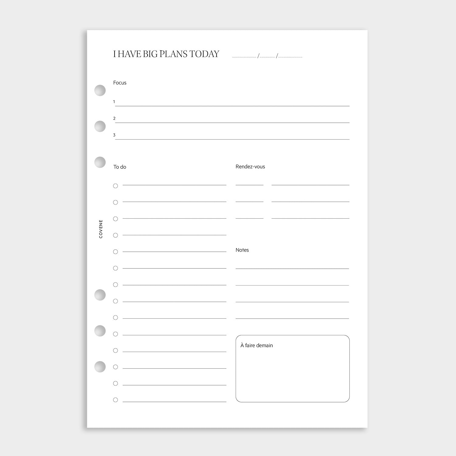 Insert journalier - to do list