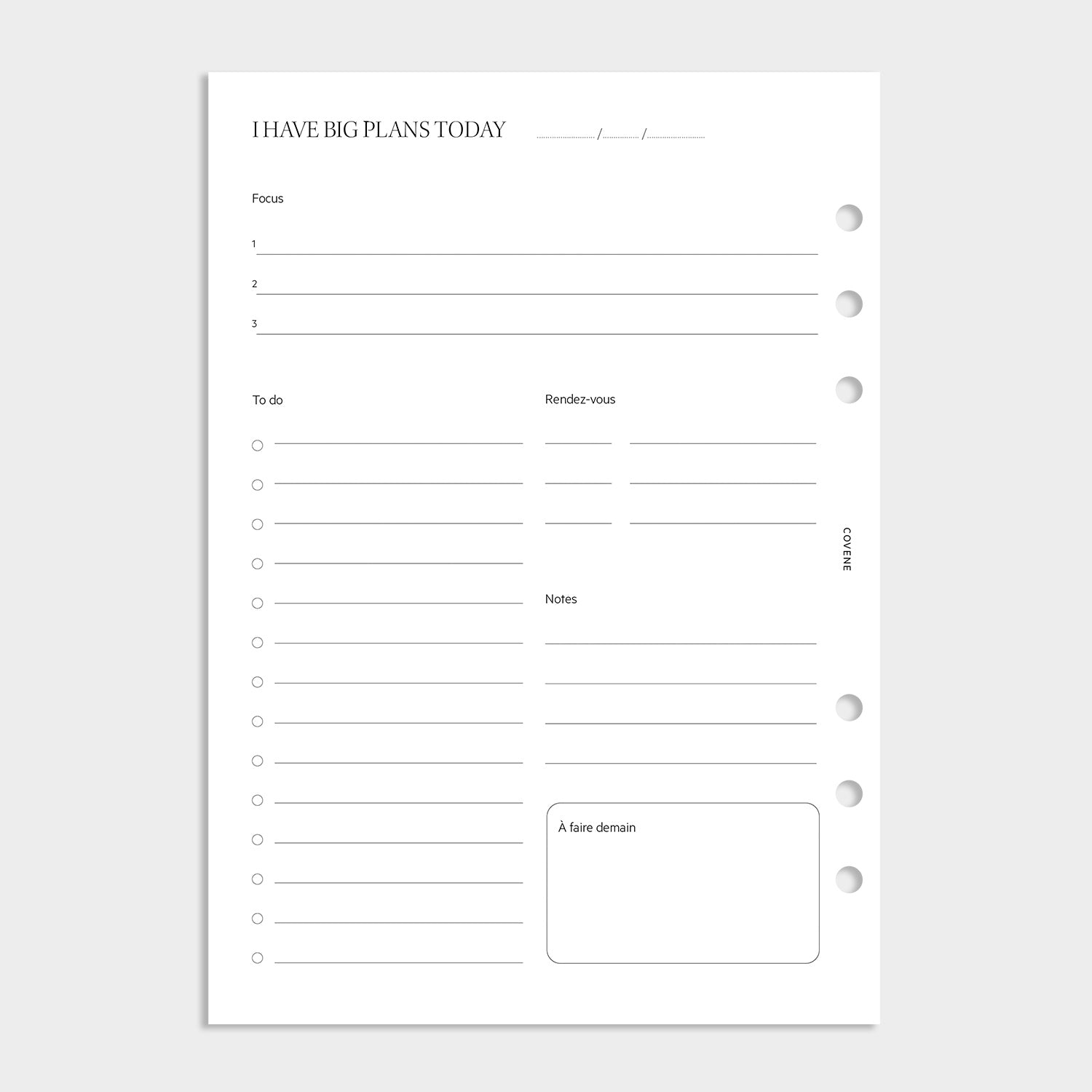 Insert journalier - to do list