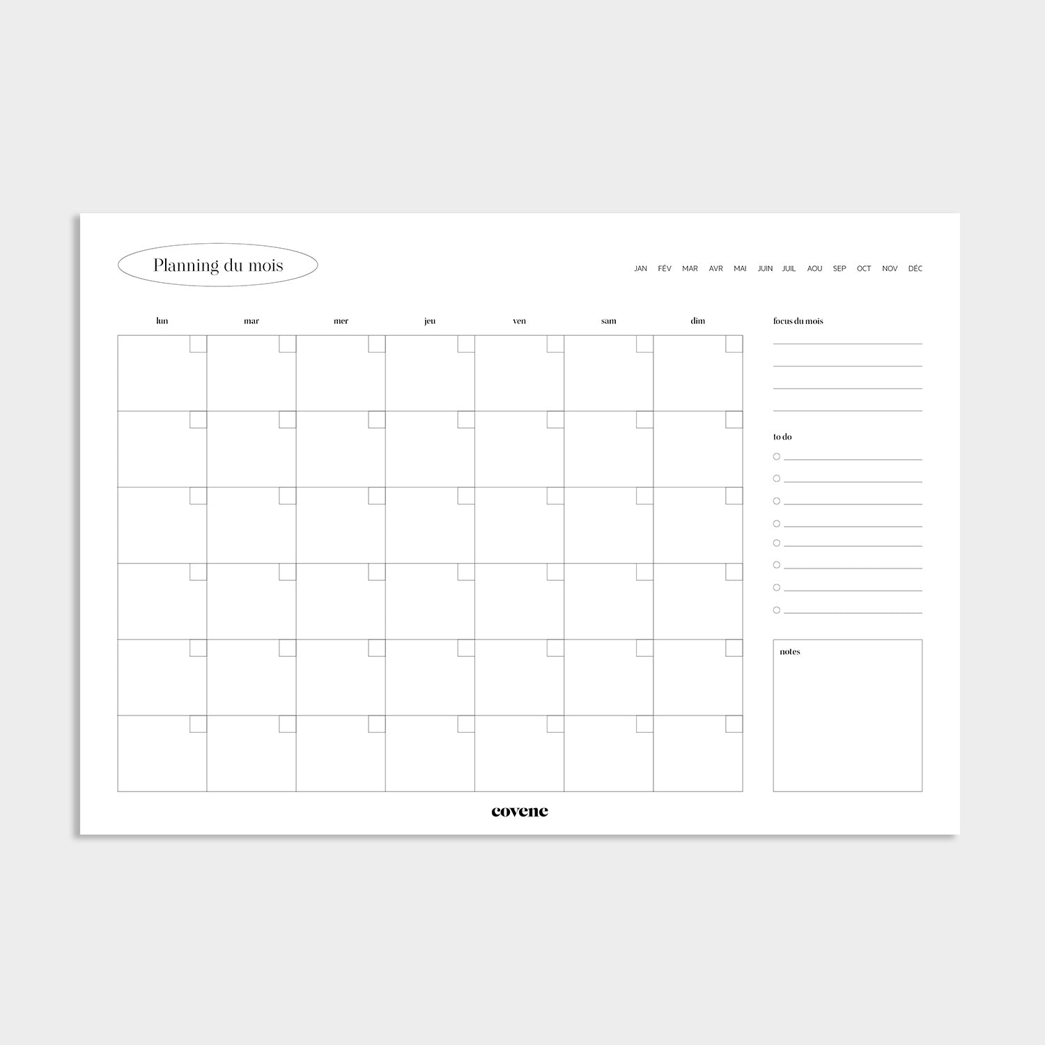 Calendrier mensuel