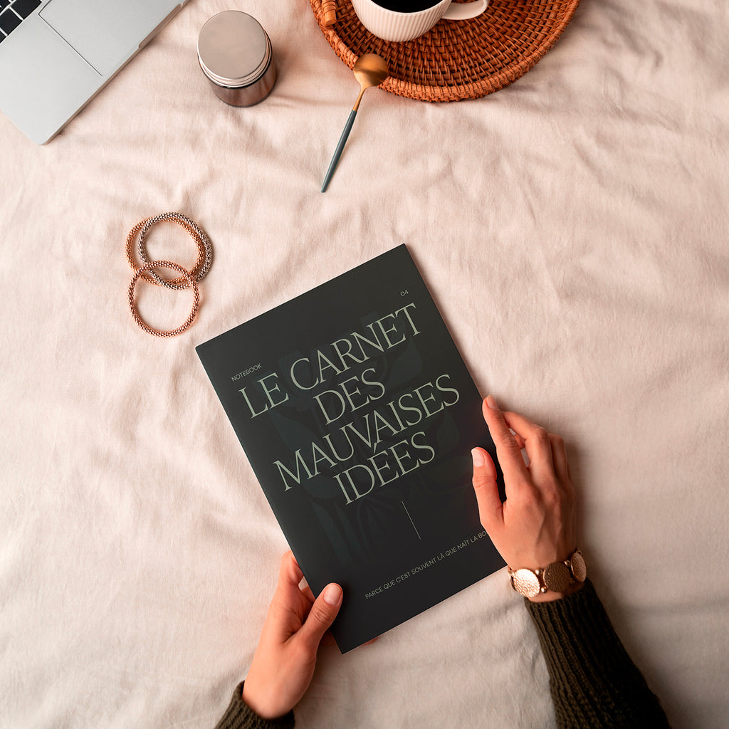 Carnet A5, carnet de notes, le carnet des mauvaises idées, notebook, introspection. parce que c'est souvent là que naît la bonne