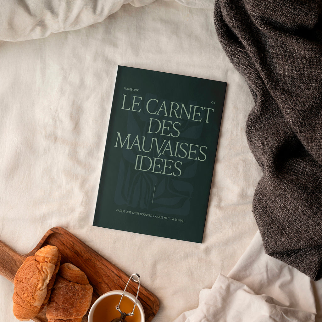 Carnet A5, carnet de notes, le carnet des mauvaises idées, notebook, introspection. parce que c'est souvent là que naît la bonne