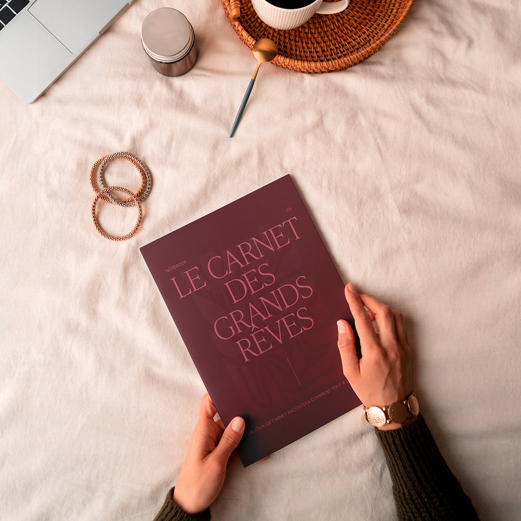 Carnet A5, carnet de notes, le carnet des grands rêves notesbook, introspection. Un jour ce carnet racontera comment tout à commencé