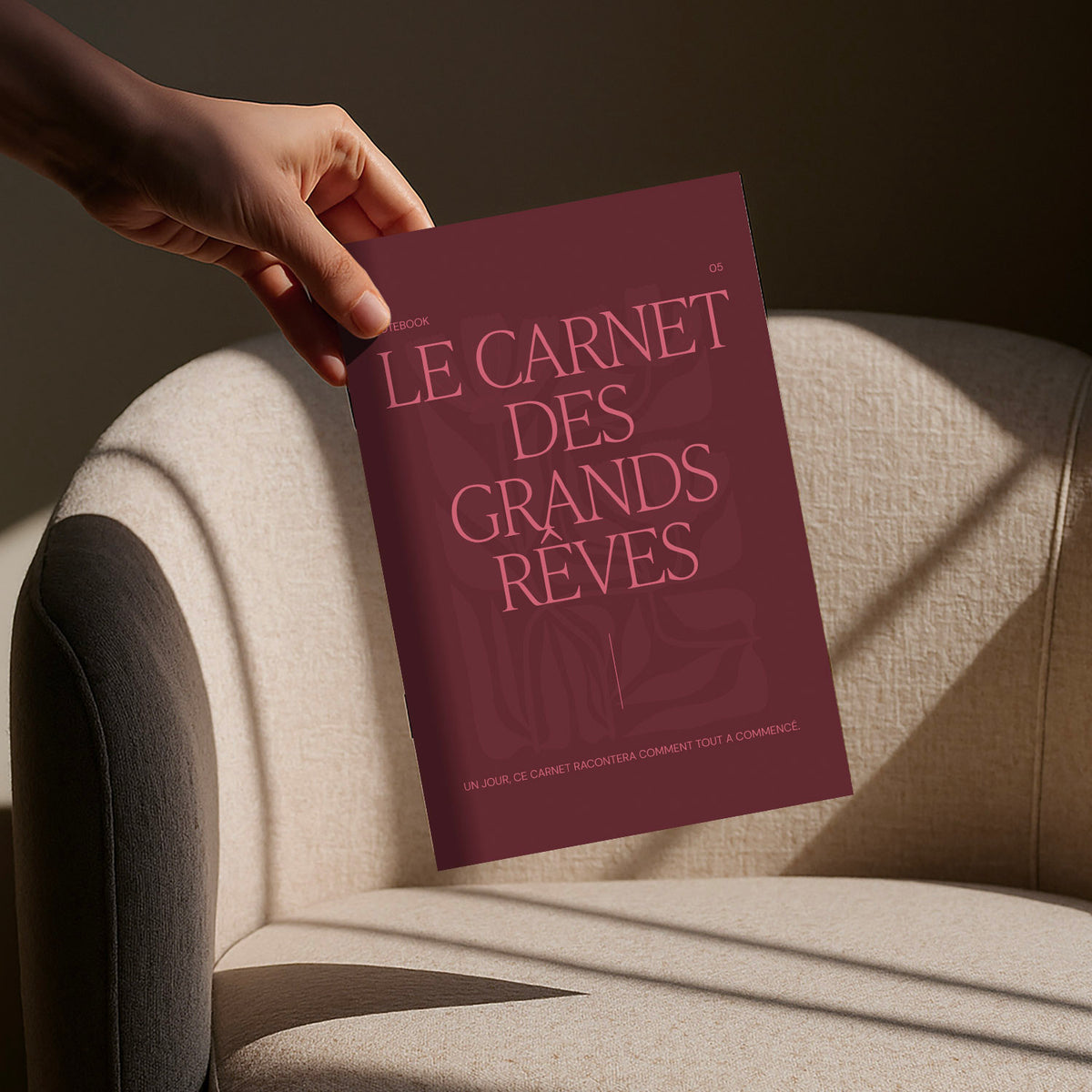 Carnet A5, carnet de notes, le carnet des grands rêves notesbook, introspection. Un jour ce carnet racontera comment tout à commencé