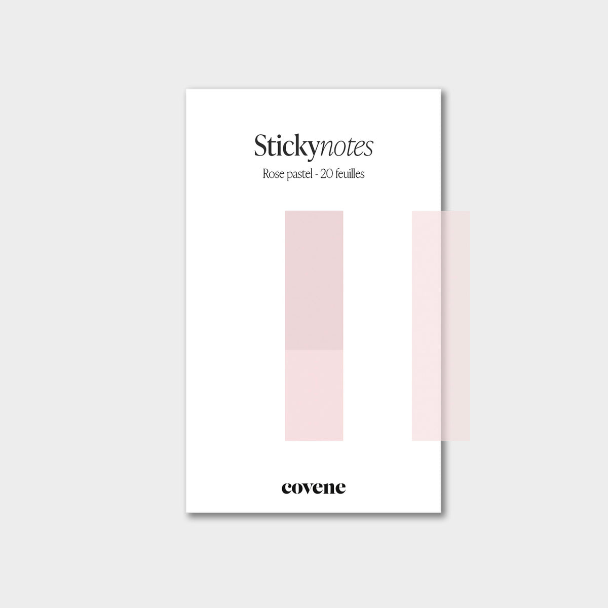 Post-it, notes adhésives colorées, sticky notes : couleur rose pastel - 20 feuilles