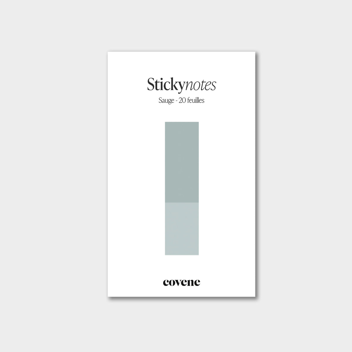 Post-it, notes adhésives colorées, sticky notes : couleur vert sauge - 20 feuilles
