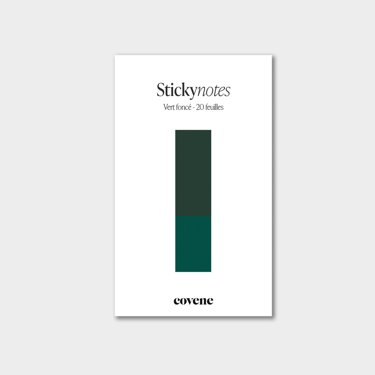 Post-it, notes adhésives colorées, sticky notes : couleur vert foncé - 20 feuilles