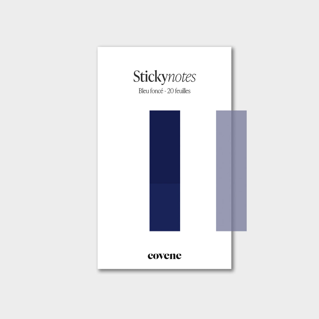 Post-it, notes adhésives colorées, sticky notes : couleur bleu foncé - 20 feuilles