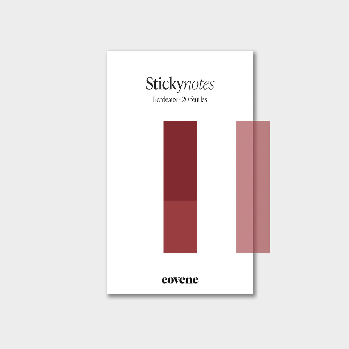 Post-it, notes adhésives colorées, sticky notes : couleur bordeaux - 20 feuilles