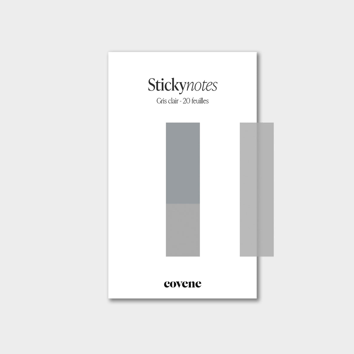 Post-it, notes adhésives colorées, sticky notes : couleur gris clair - 20 feuilles