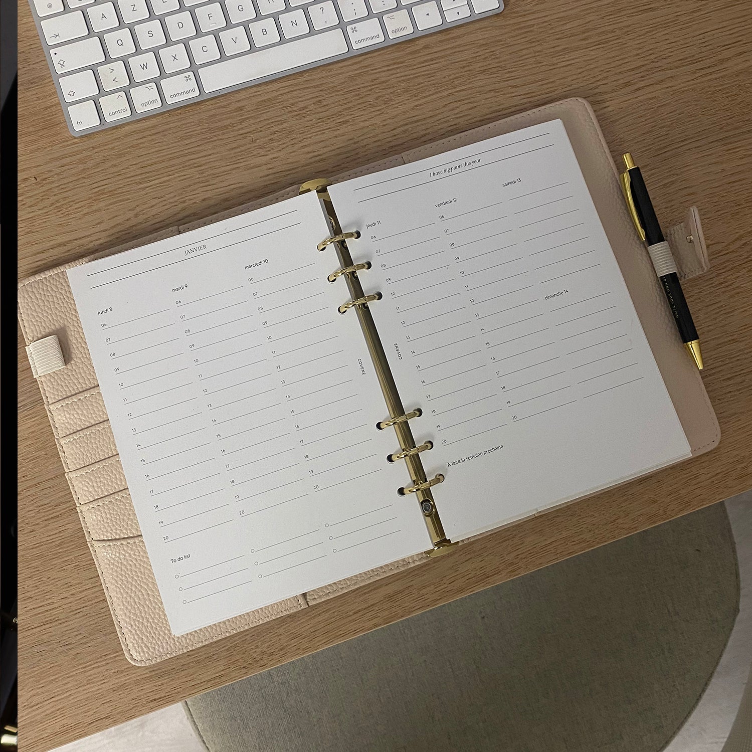 Couverture d'agenda beige