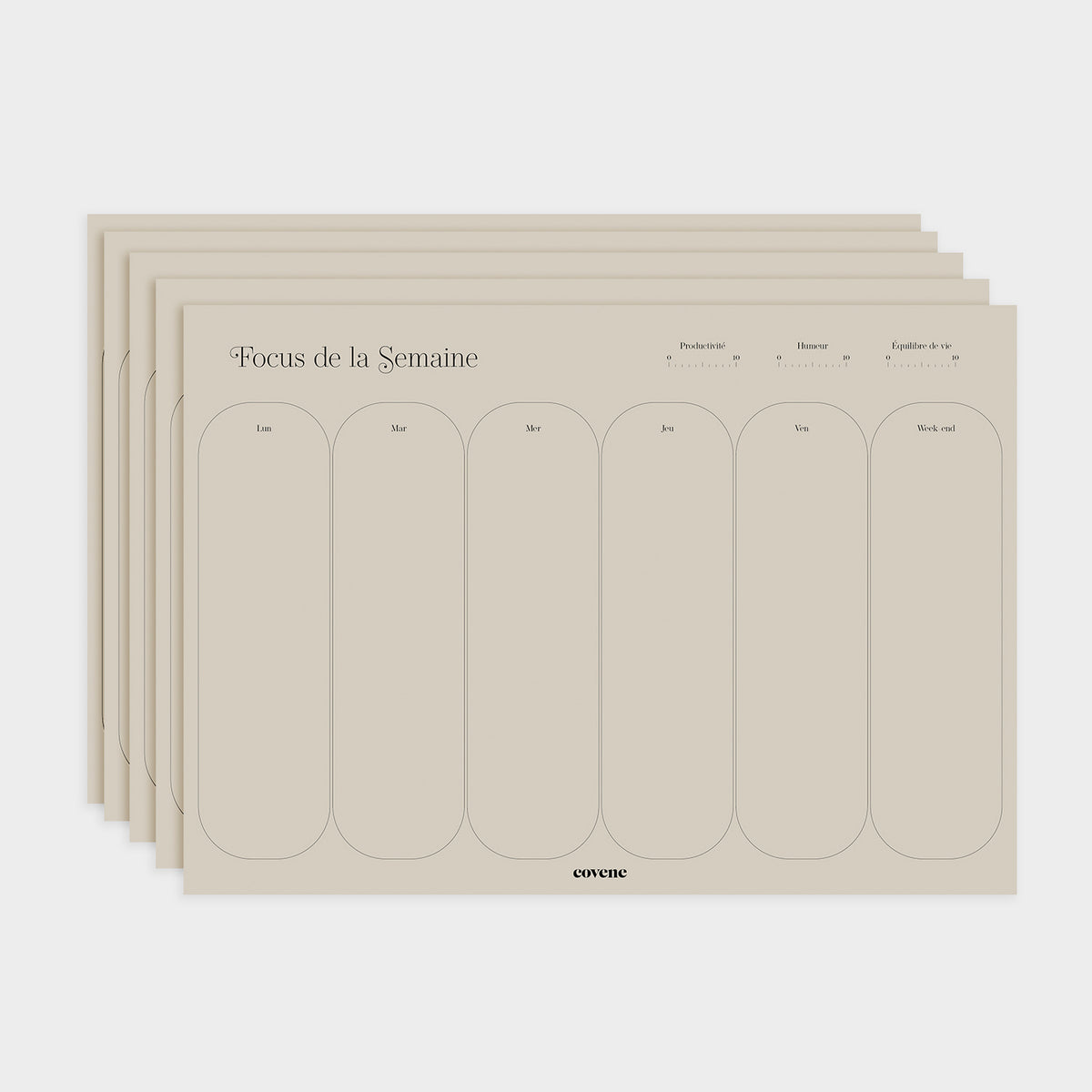 Pack de 5 blocs-notes semainiers
