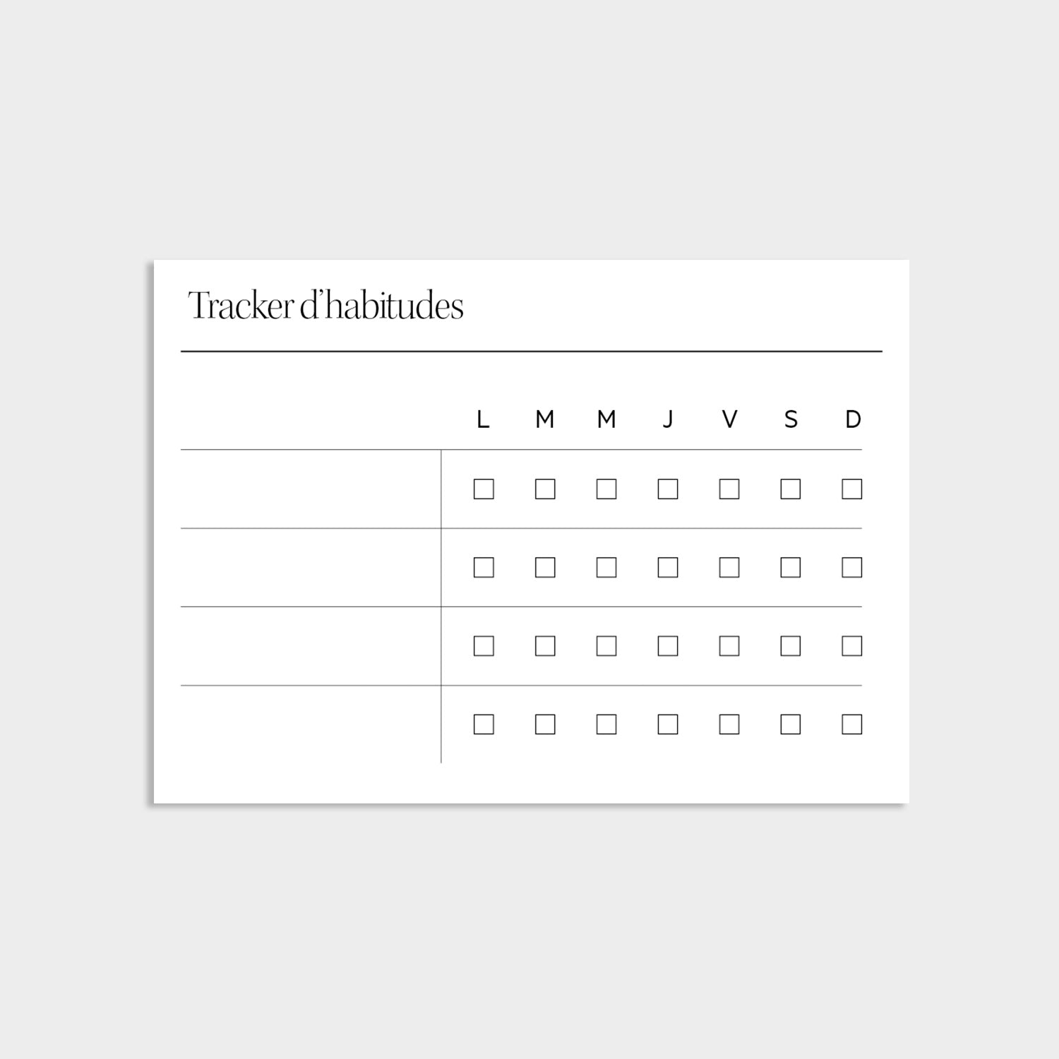 Cartes tracker d'habitudes