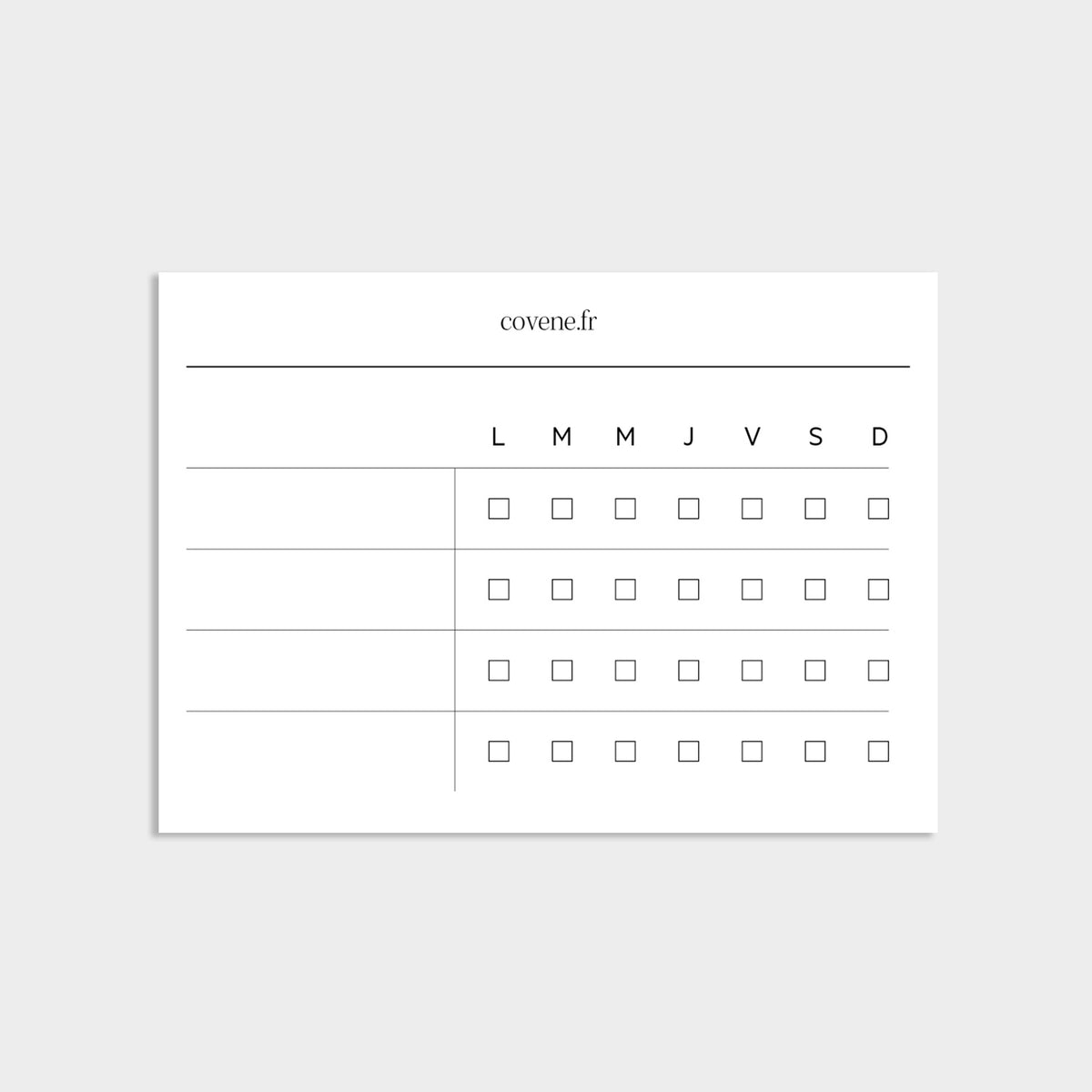 cartes tracker d'habitudes s à insérer dans le porte cartes de l'agenda sur-mesure. recto verso