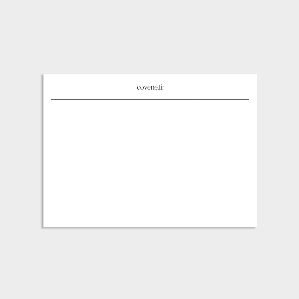 cartes important et urgent à insérer dans le porte cartes de l'agenda sur-mesure. recto verso
