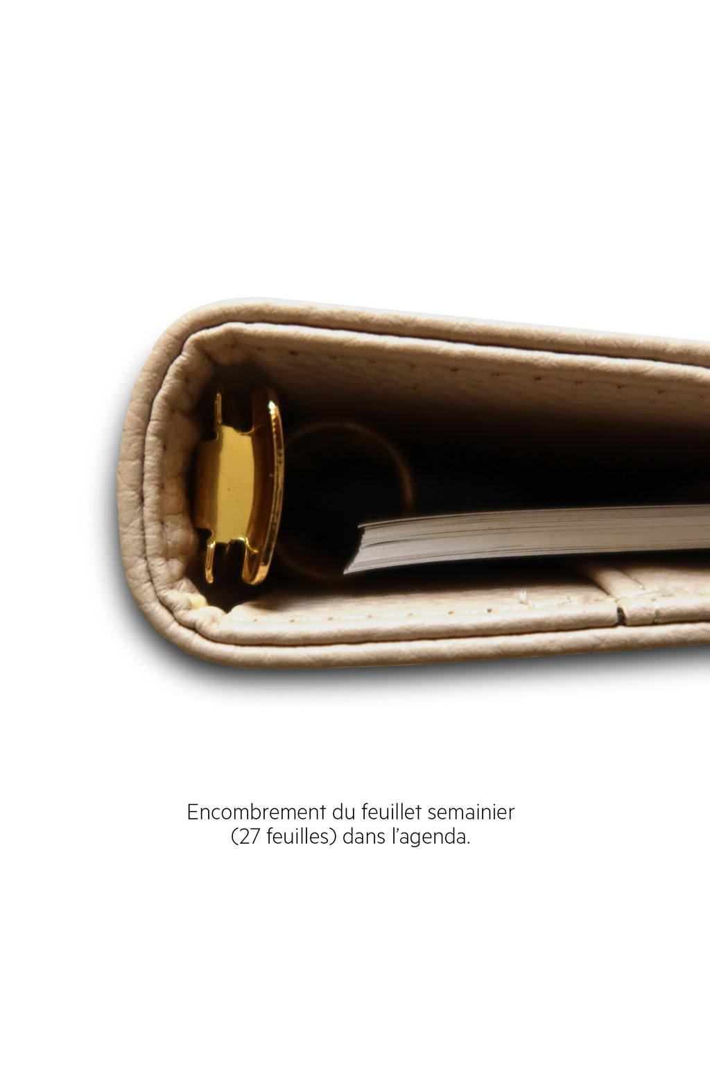 encombrement feuillet recharge semainier dans agenda à anneaux