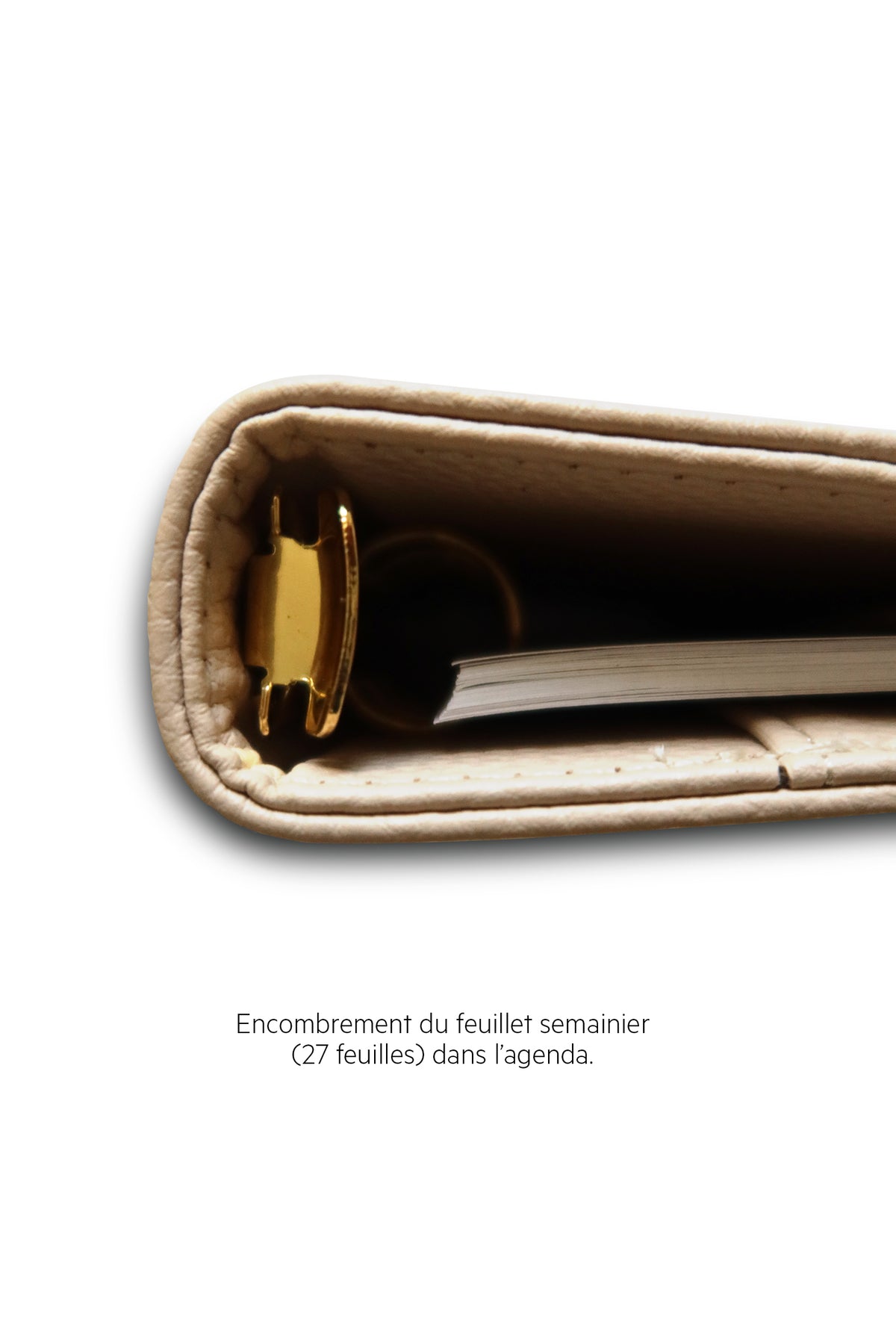 encombrement feuillet recharge semainier dans agenda à anneaux