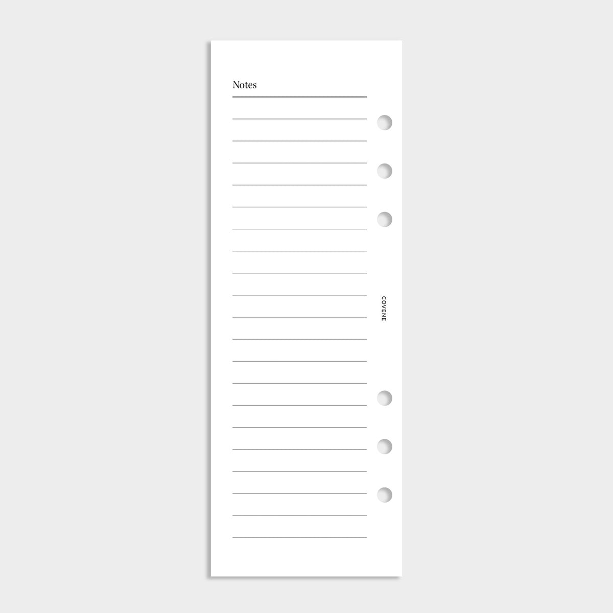 demi-pages pour agenda 6 anneaux, recharge notes lignées recto verso