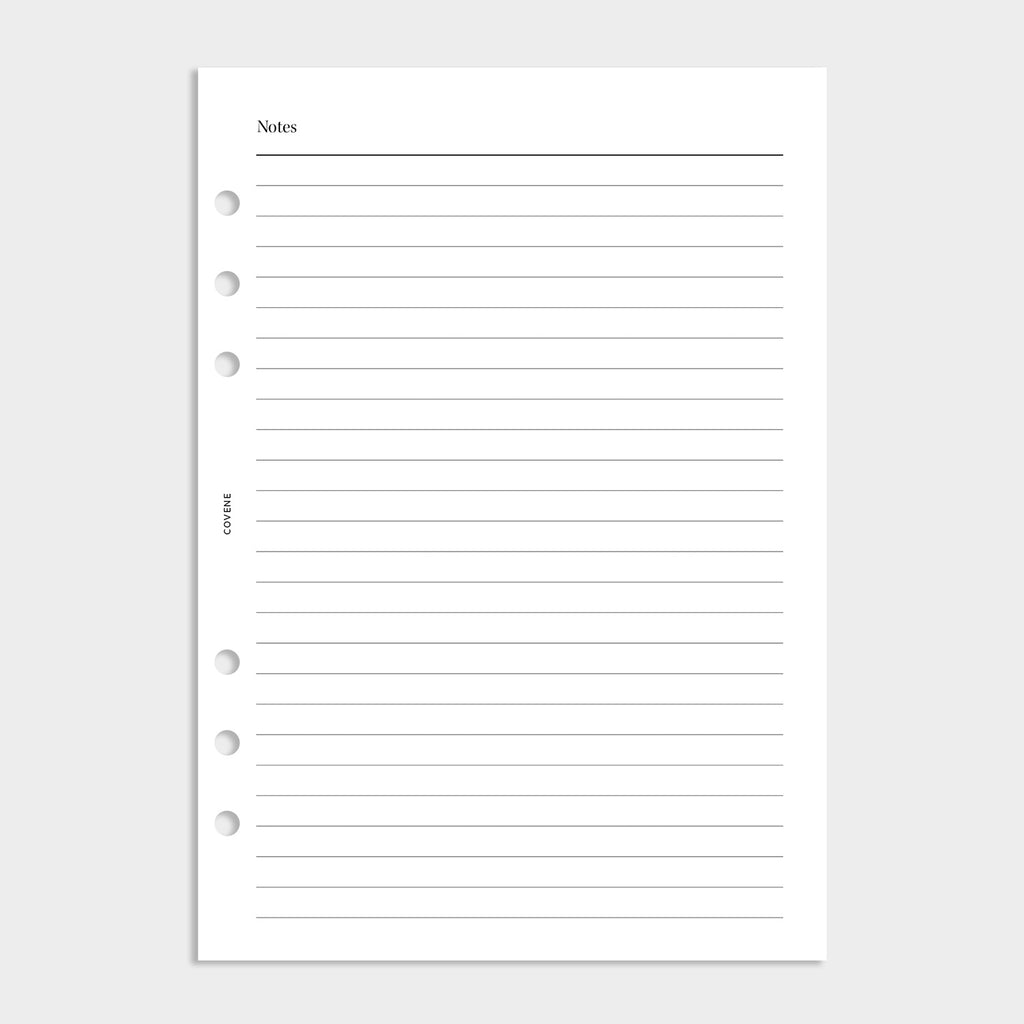 Recharge notes lignées