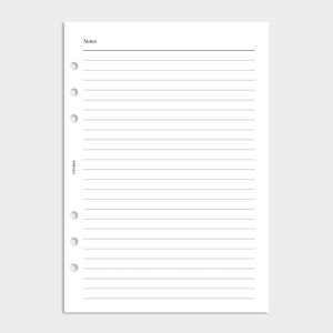 Recharge notes lignées