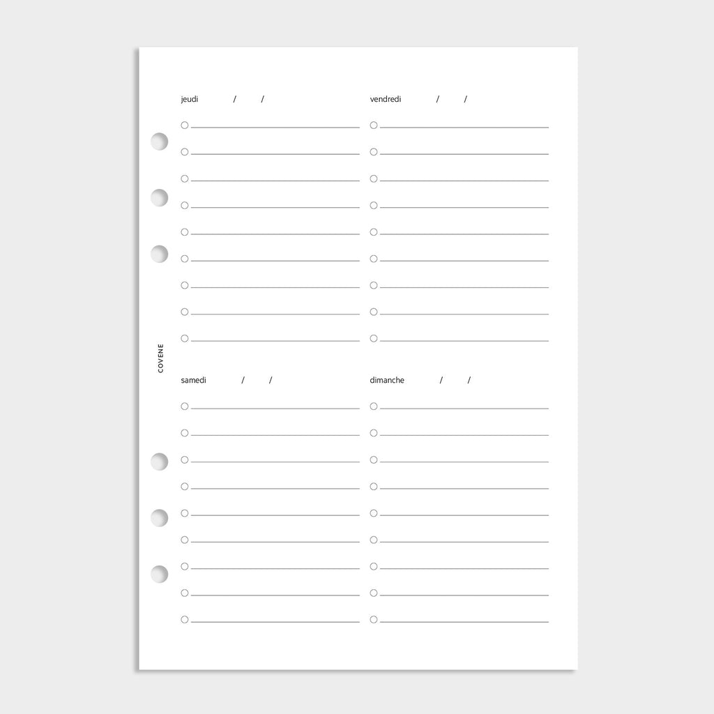 Recharge semainier - To Do List