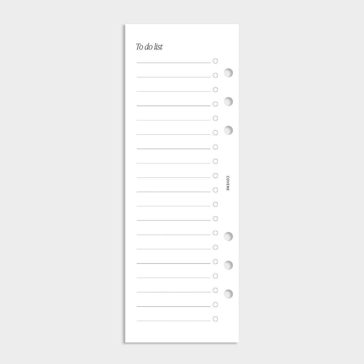 demi-pages pour agenda 6 anneaux, recharge notes to do list recto verso