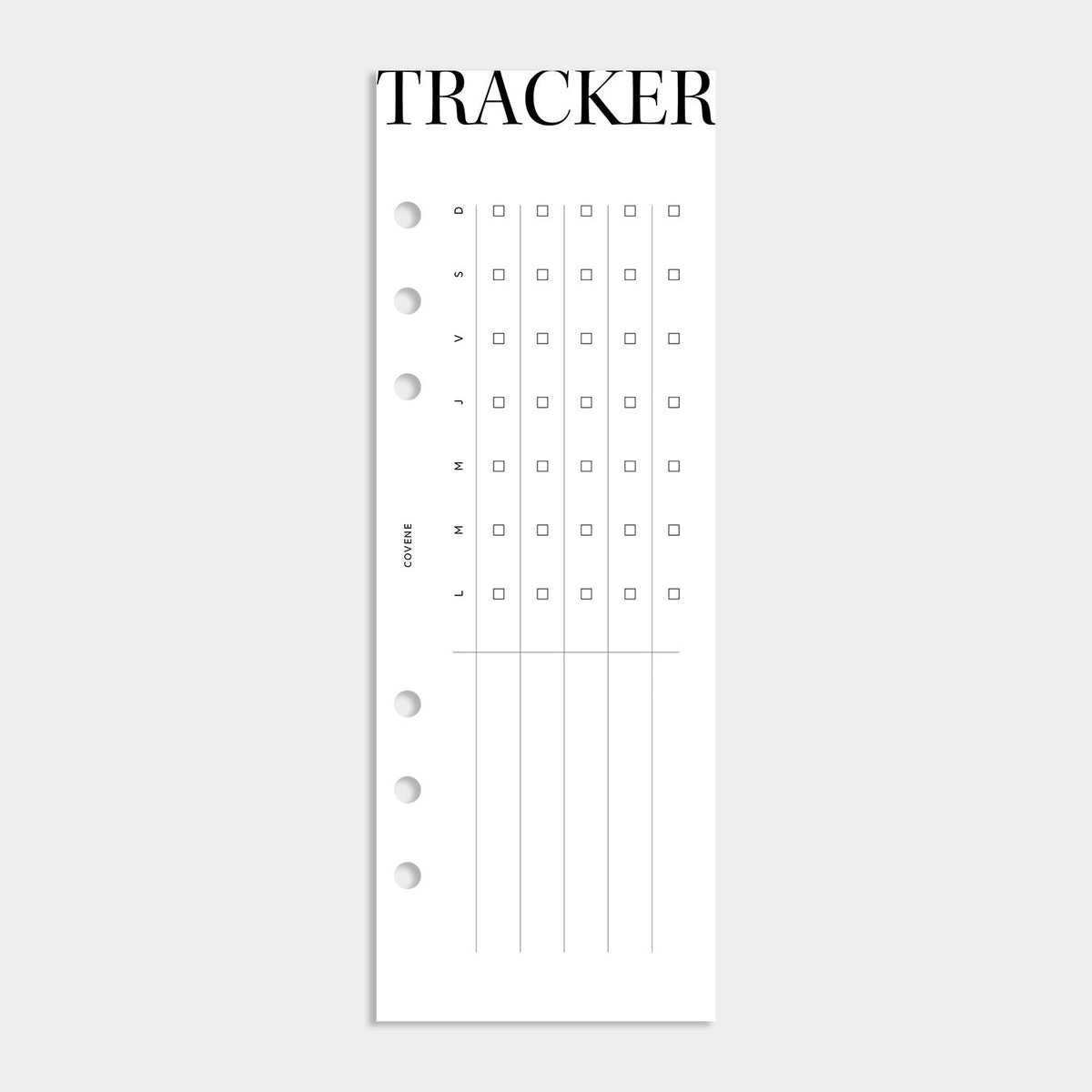 demi page tracker d'habitudes du lundi au dimanche