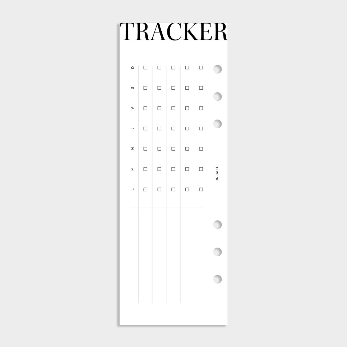 demi-pages pour agenda 6 anneaux, recharge tracker d'habitudes, recto verso